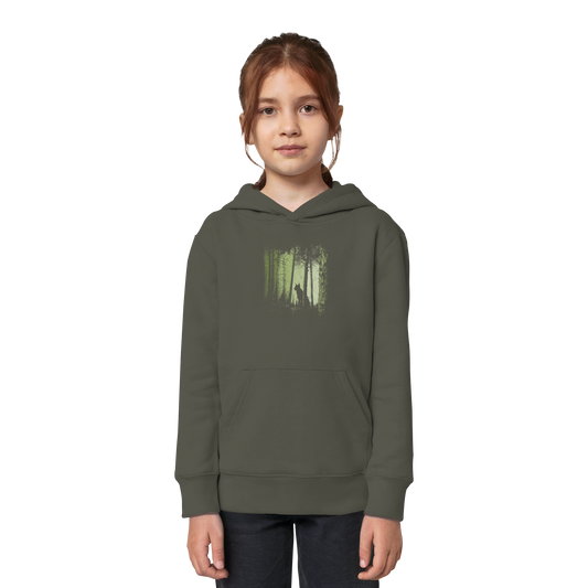 Luchs Wildkatze im Zwielicht Wald - Kids Organic Hoodie