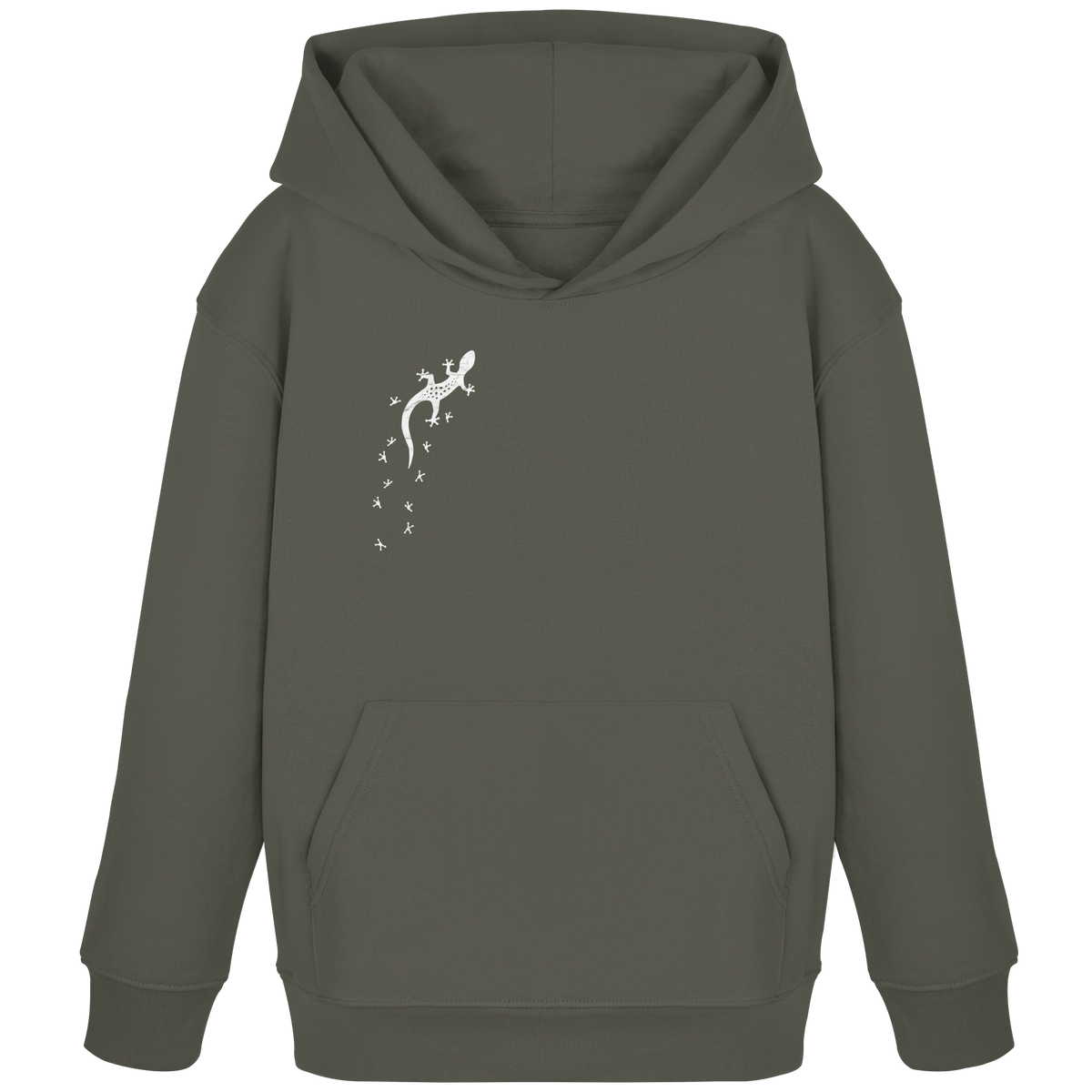 Gecko Eidechse Silhouette hell - Kids Organic Hoodie