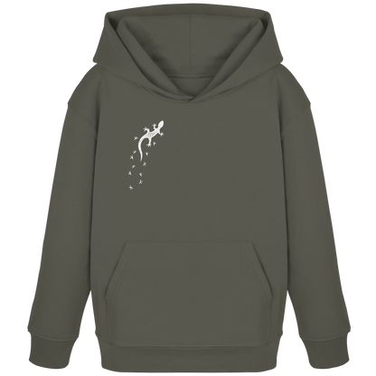 Gecko Eidechse Silhouette hell - Kids Organic Hoodie