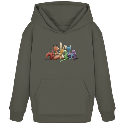 Regenbogen Tiere für Freundschaft, Toleranz und Vielfalt - Kids Organic Hoodie