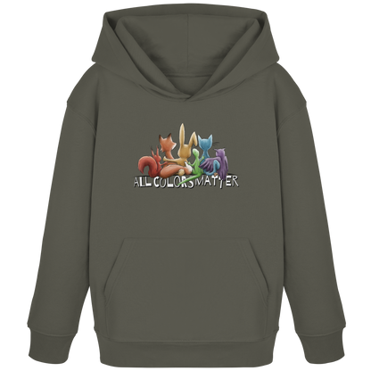 All Colors Matter! Regenbogen Tiere für Vielfalt - Kids Organic Hoodie