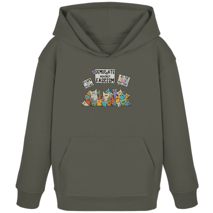 Demo-Katzen gegen Faschismus und für Vielfalt - Kids Organic Hoodie