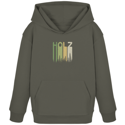 Holz Retro Wald Schriftzug - Kids Organic Hoodie