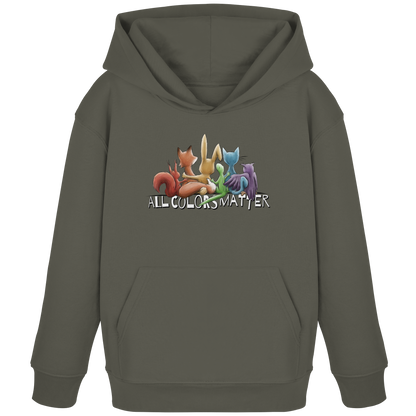 All Colors Matter! Regenbogen Tiere für Vielfalt - Kids Organic Hoodie