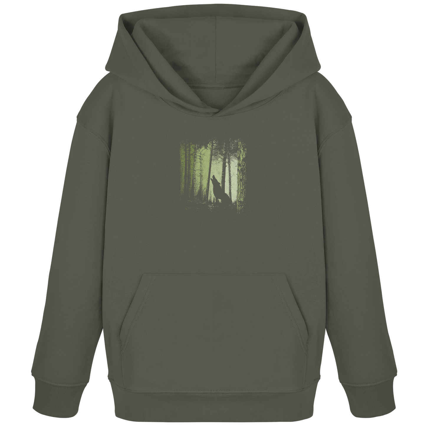 Einsamer Wolf im Zwielicht Wald  - Kids Organic Hoodie