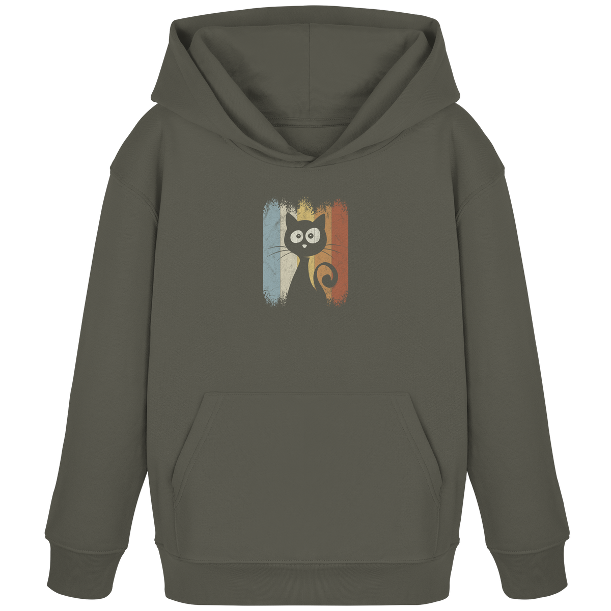 Retro Katze Silhouette - Kids Organic Hoodie