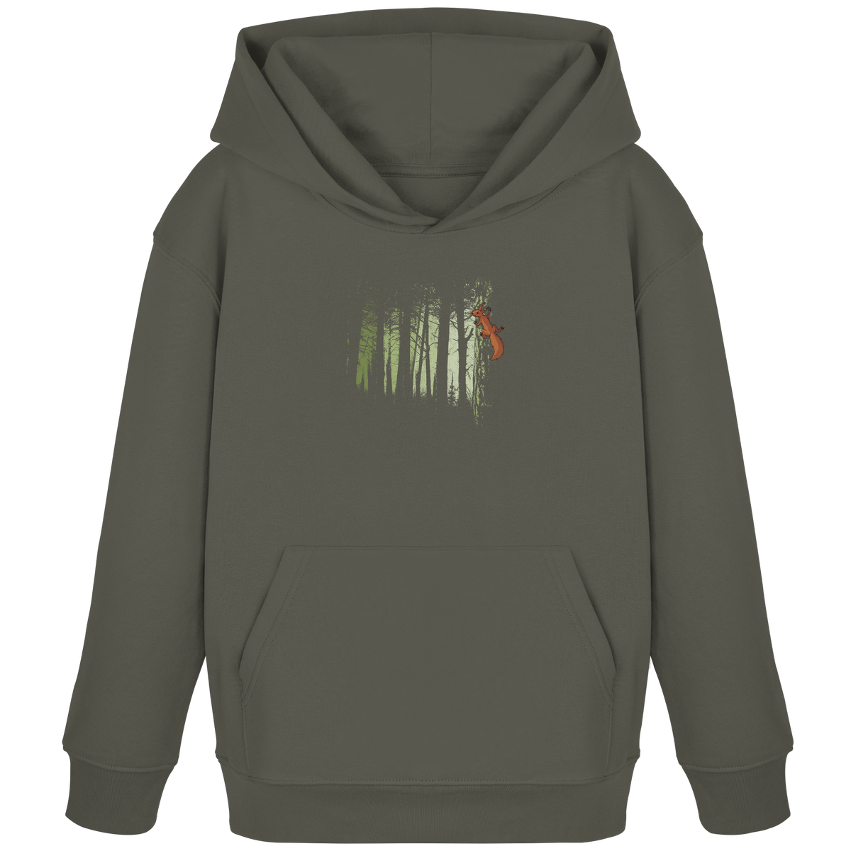Eichhörnchen im Zwielicht-Wald - Kids Organic Hoodie