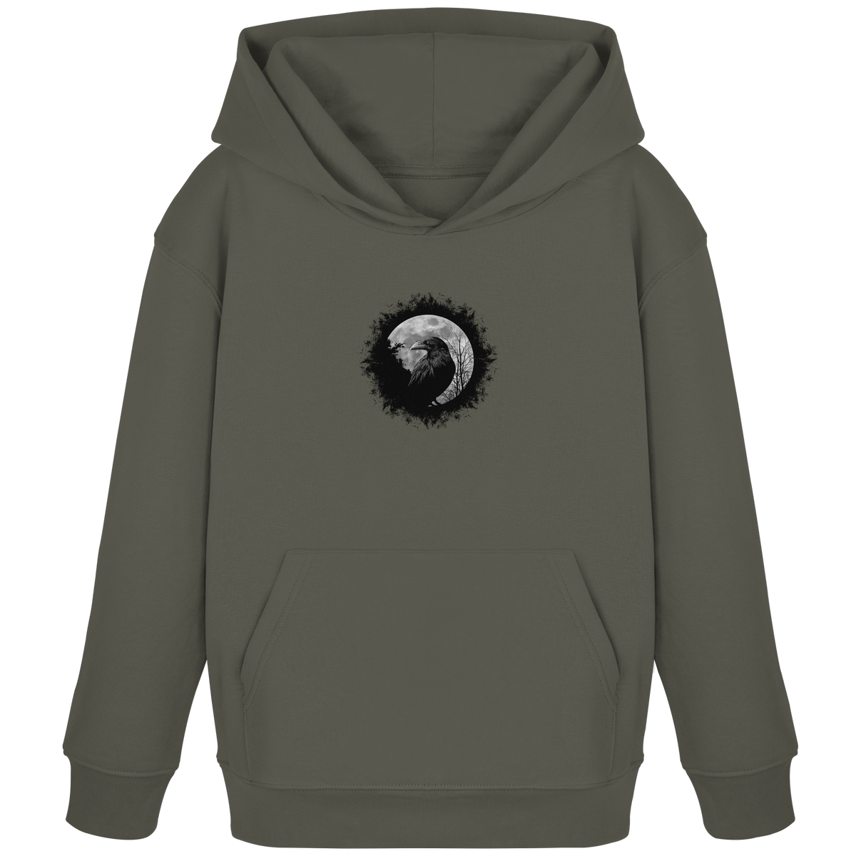 Schwarzer Rabe bei Vollmond  - Kids Organic Hoodie