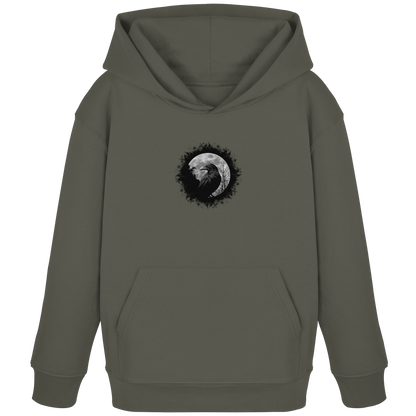 Schwarzer Rabe bei Vollmond  - Kids Organic Hoodie