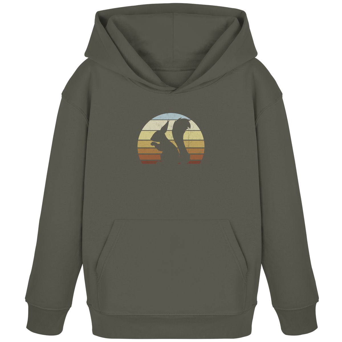 Retro Eichhörnchen Silhouette - Kids Organic Hoodie