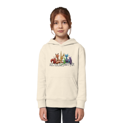 All Colors Matter! Regenbogen Tiere für Vielfalt - Kids Organic Hoodie