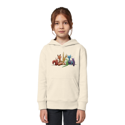 Regenbogen Tiere für Freundschaft, Toleranz und Vielfalt - Kids Organic Hoodie