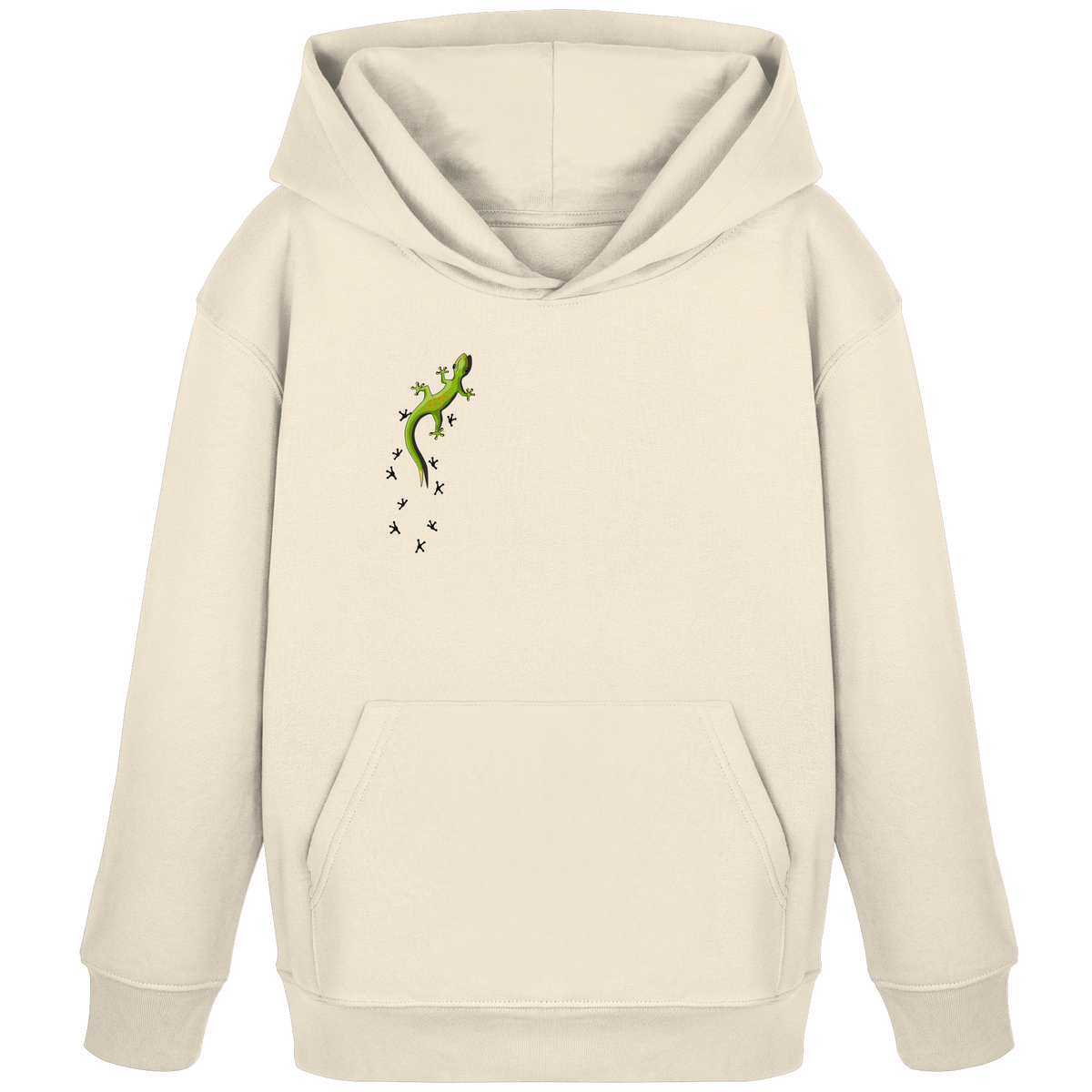 Kletternder Gecko mit Spuren - Kids Organic Hoodie