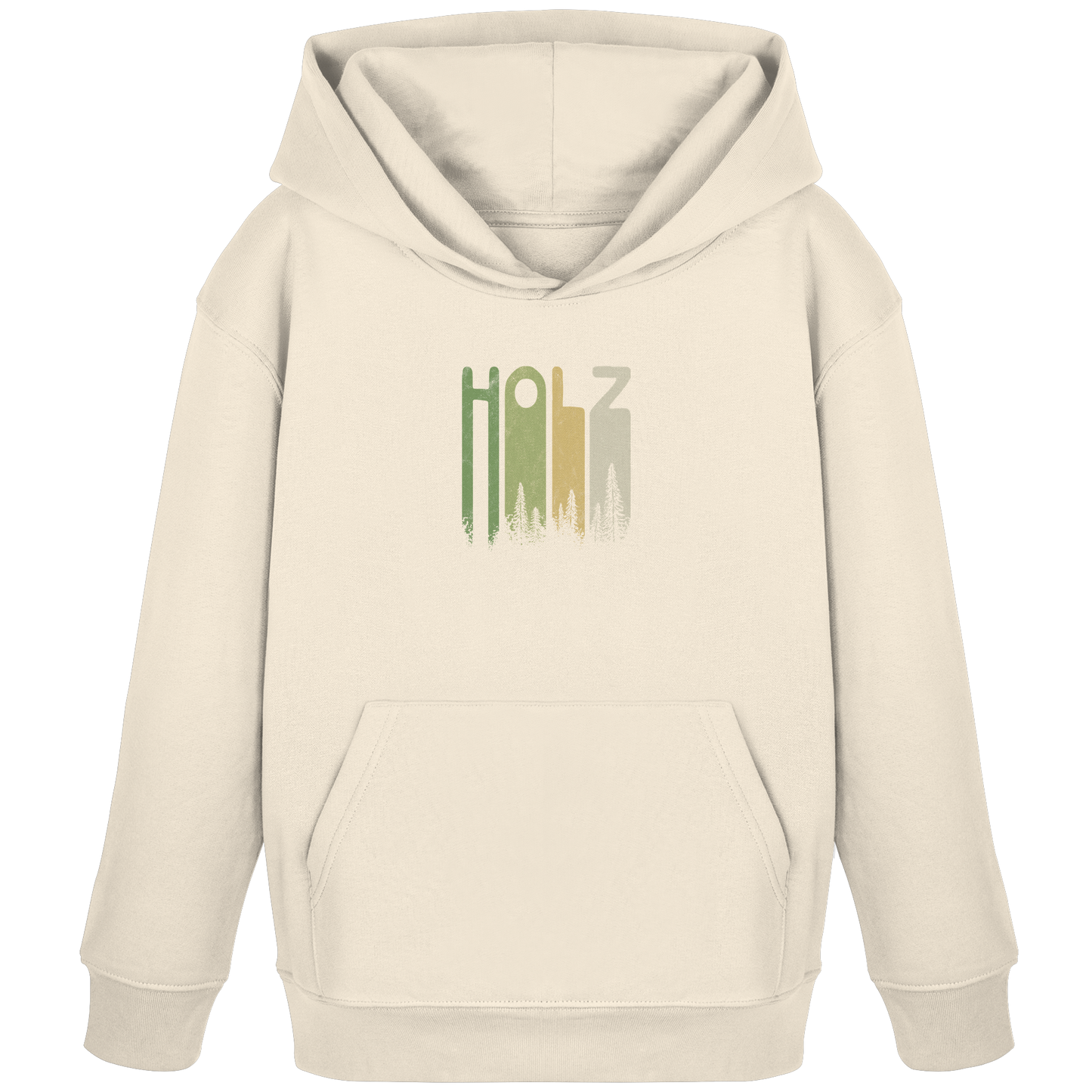 Holz Retro Wald Schriftzug - Kids Organic Hoodie