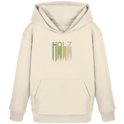 Holz Retro Wald Schriftzug - Kids Organic Hoodie