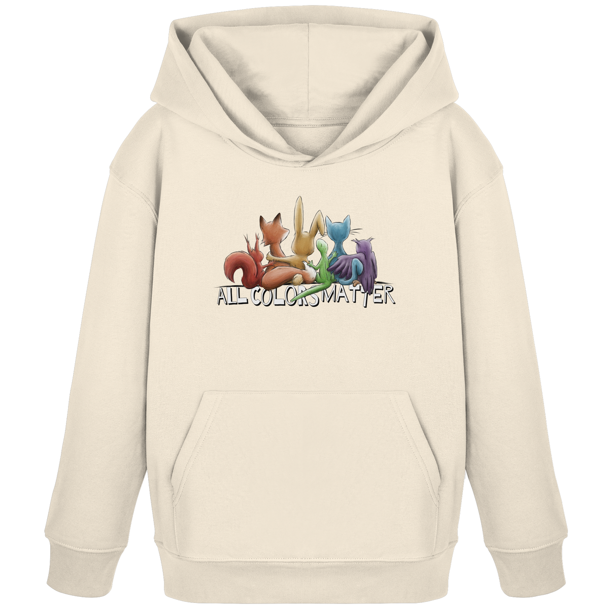 All Colors Matter! Regenbogen Tiere für Vielfalt - Kids Organic Hoodie
