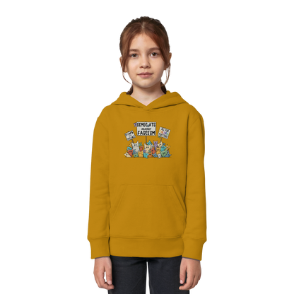 Demo-Katzen gegen Faschismus und für Vielfalt - Kids Organic Hoodie