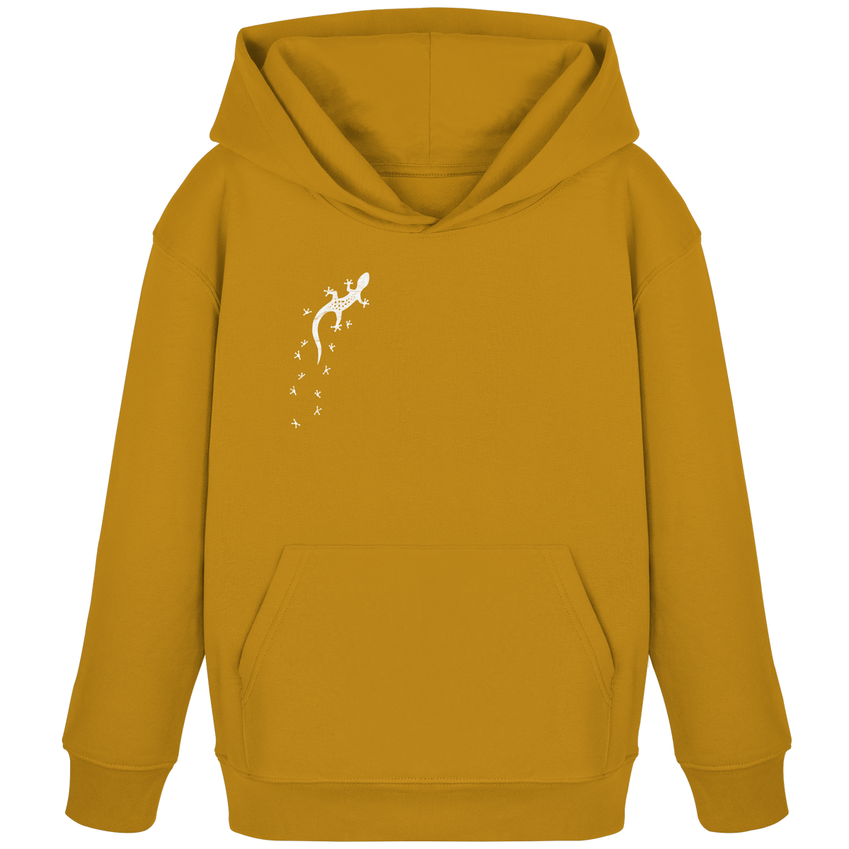 Gecko Eidechse Silhouette hell - Kids Organic Hoodie