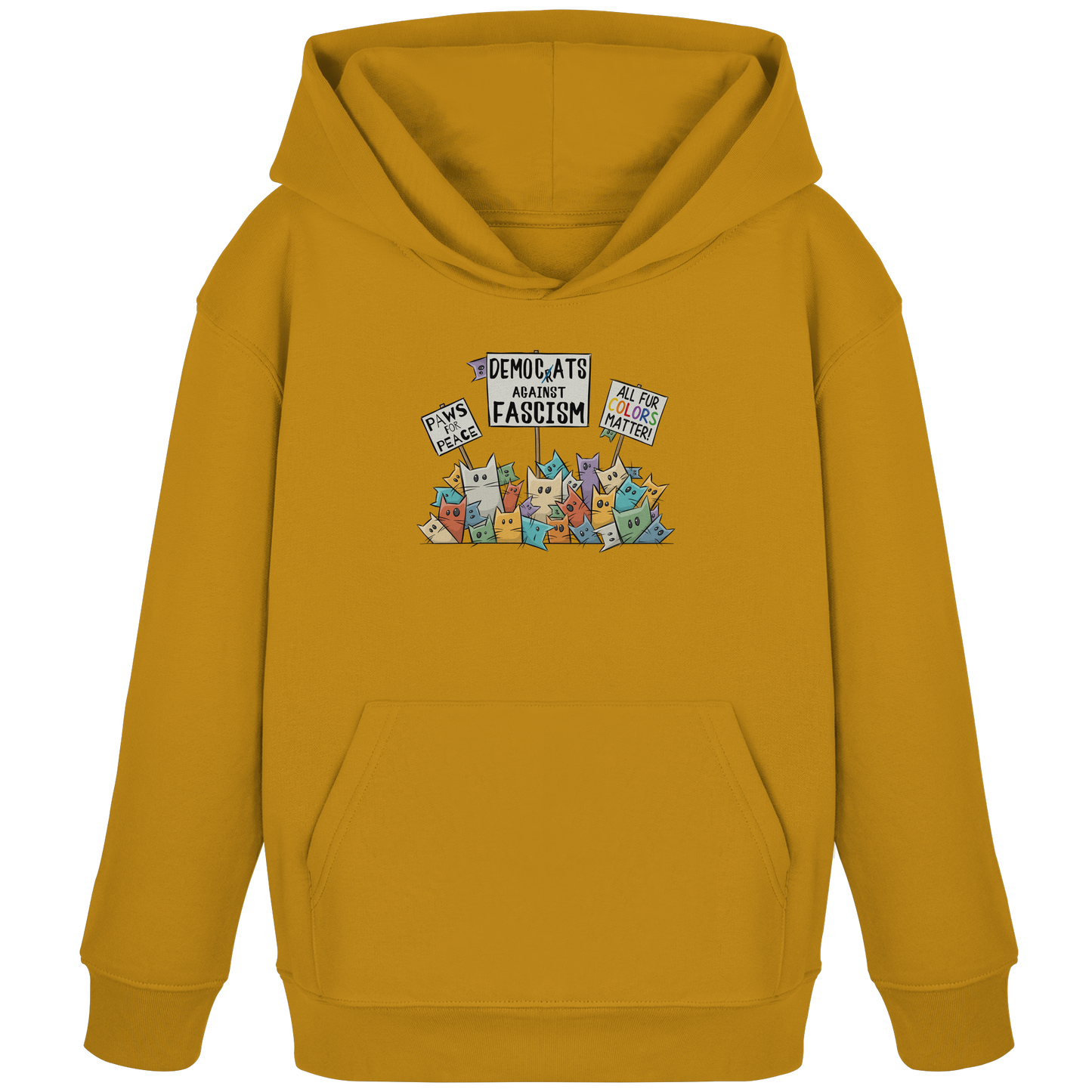 Demo-Katzen gegen Faschismus und für Vielfalt - Kids Organic Hoodie