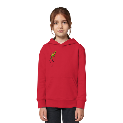 Kletternder Gecko mit Spuren - Kids Organic Hoodie