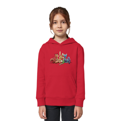 Regenbogen Tiere für Freundschaft, Toleranz und Vielfalt - Kids Organic Hoodie
