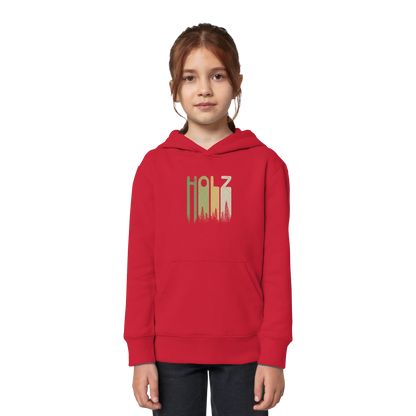 Holz Retro Wald Schriftzug - Kids Organic Hoodie