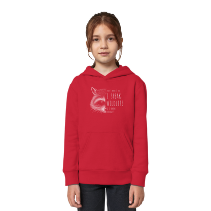 I Speak Wildlife And I Know Waschbär - Kids Organic Hoodie