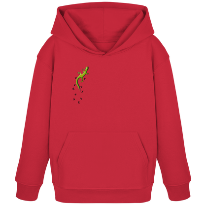 Kletternder Gecko mit Spuren - Kids Organic Hoodie
