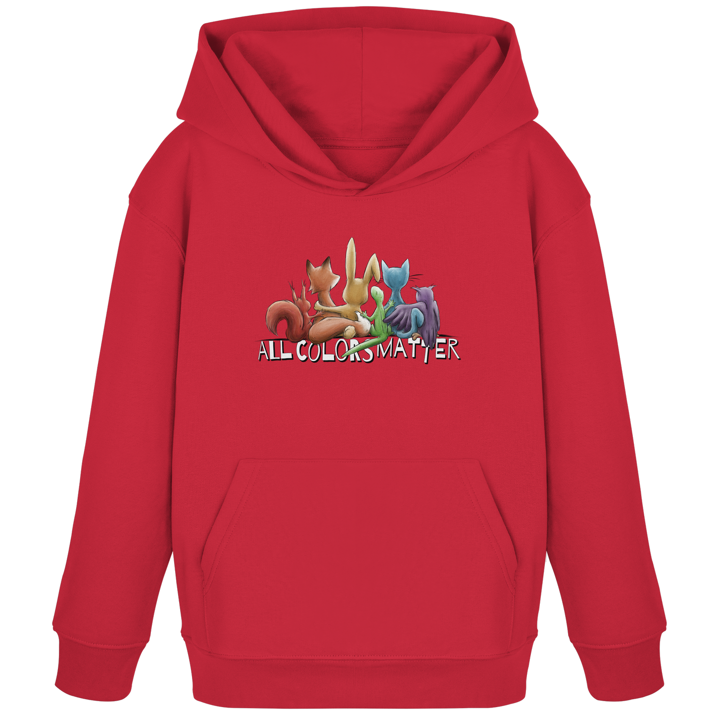 All Colors Matter! Regenbogen Tiere für Vielfalt - Kids Organic Hoodie