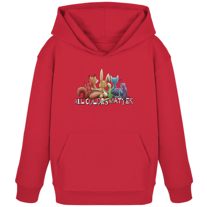 All Colors Matter! Regenbogen Tiere für Vielfalt - Kids Organic Hoodie