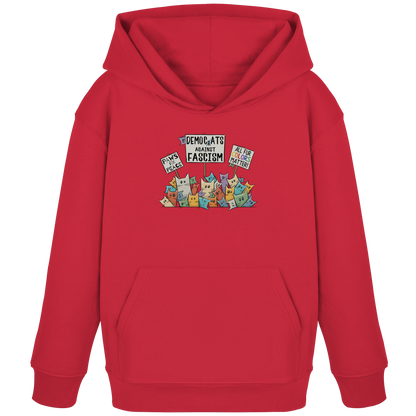 Demo-Katzen gegen Faschismus und für Vielfalt - Kids Organic Hoodie