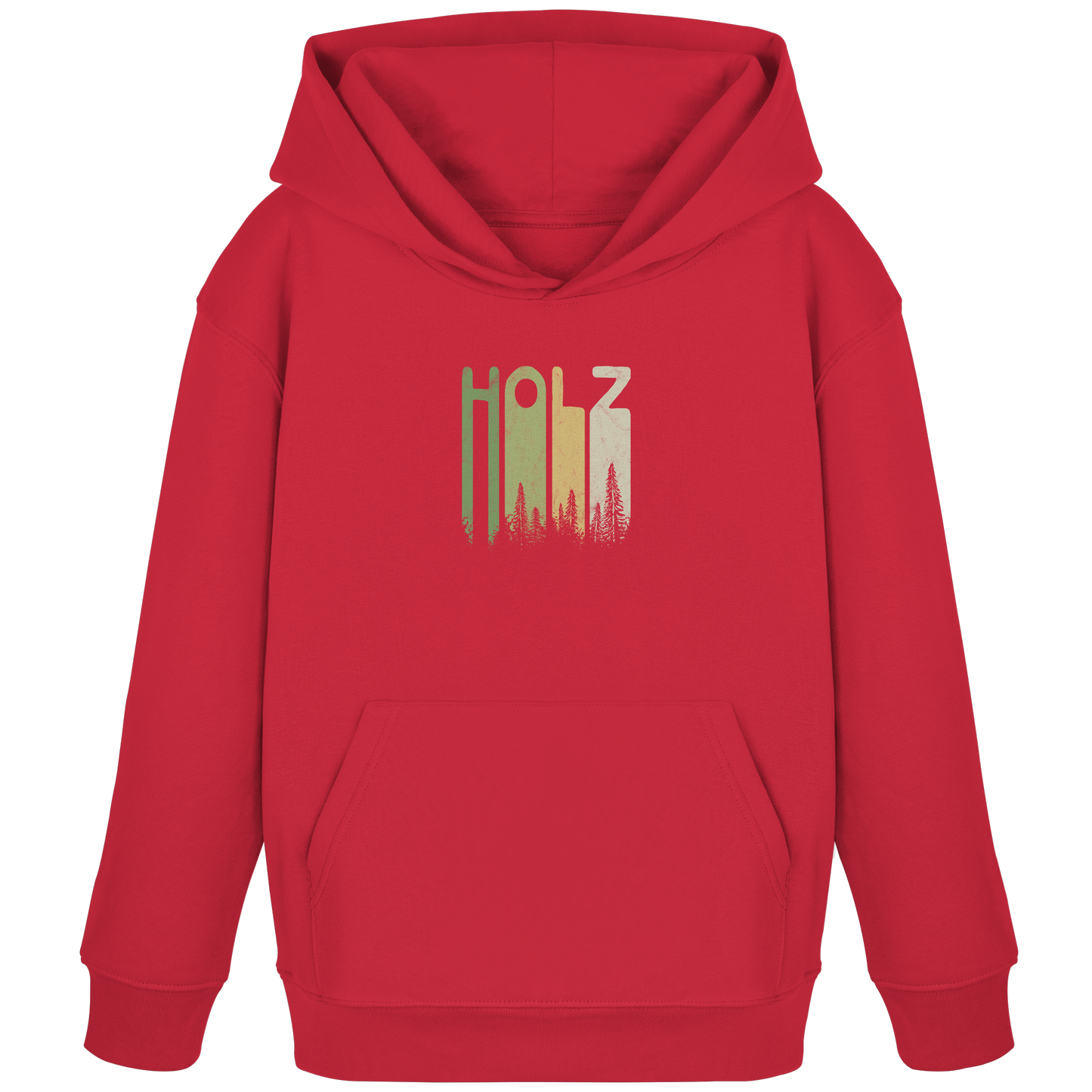 Holz Retro Wald Schriftzug - Kids Organic Hoodie
