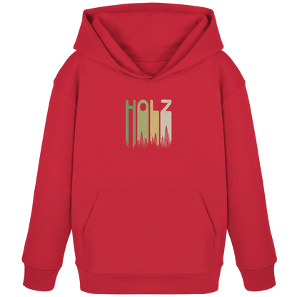 Holz Retro Wald Schriftzug - Kids Organic Hoodie