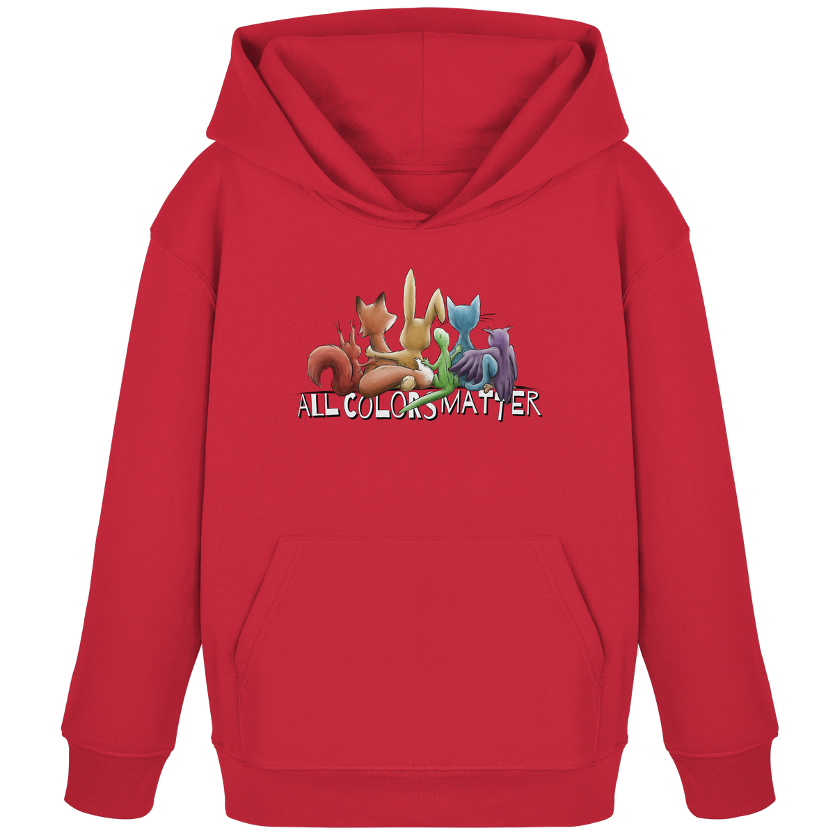 All Colors Matter! Regenbogen Tiere für Vielfalt - Kids Organic Hoodie