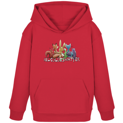 All Colors Matter! Regenbogen Tiere für Vielfalt - Kids Organic Hoodie