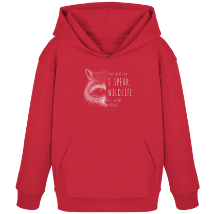 I Speak Wildlife And I Know Waschbär - Kids Organic Hoodie