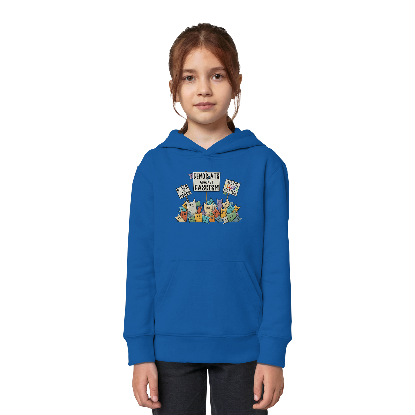 Demo-Katzen gegen Faschismus und für Vielfalt - Kids Organic Hoodie