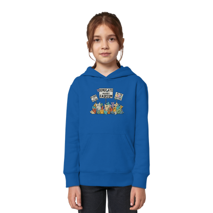 Demo-Katzen gegen Faschismus und für Vielfalt - Kids Organic Hoodie