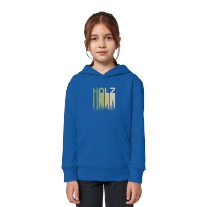 Holz Retro Wald Schriftzug - Kids Organic Hoodie