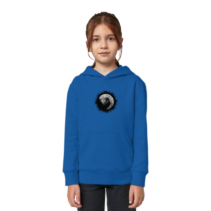 Schwarzer Rabe bei Vollmond  - Kids Organic Hoodie