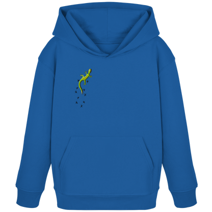 Kletternder Gecko mit Spuren - Kids Organic Hoodie