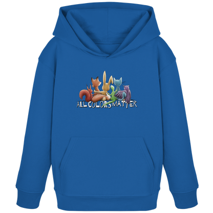 All Colors Matter! Regenbogen Tiere für Vielfalt - Kids Organic Hoodie