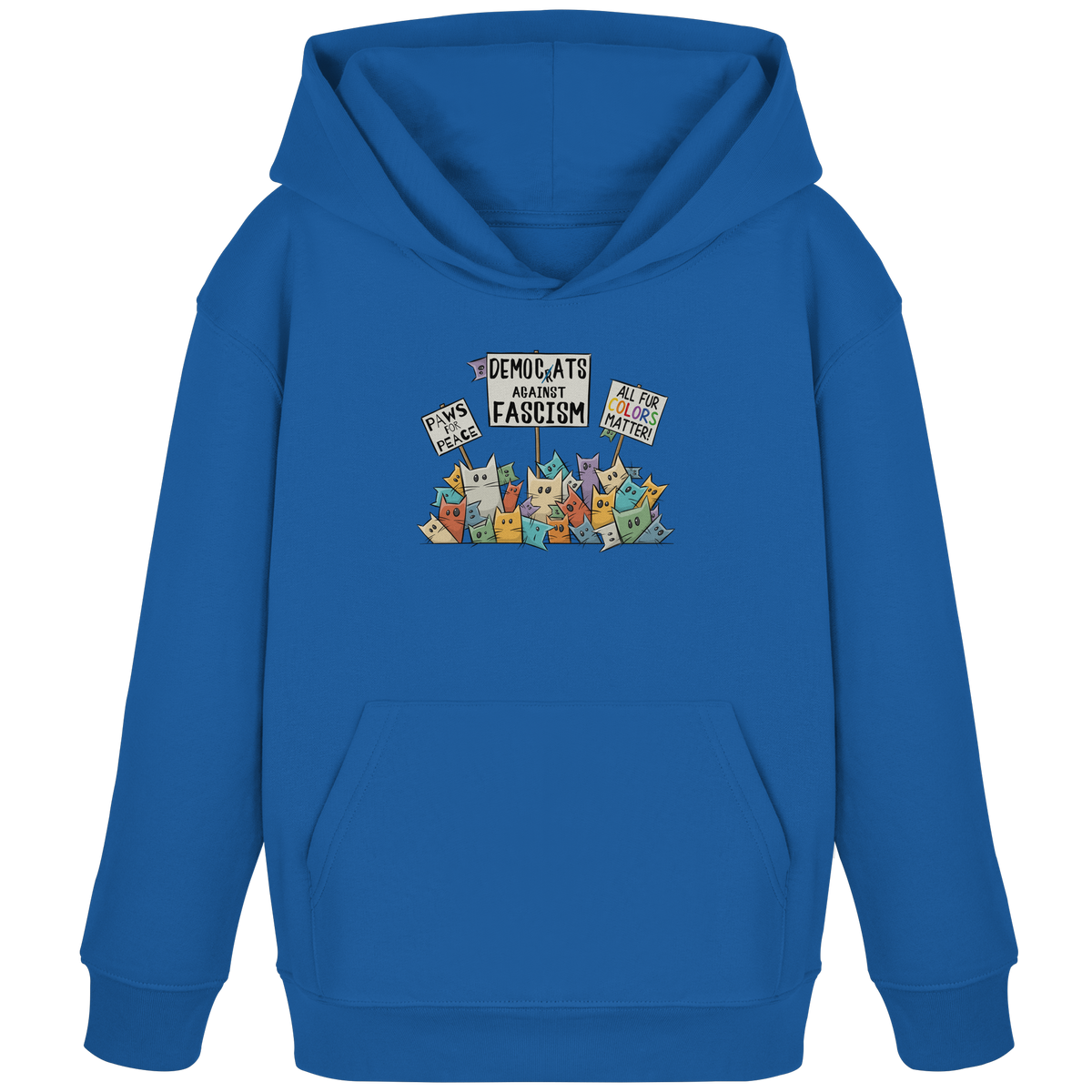 Demo-Katzen gegen Faschismus und für Vielfalt - Kids Organic Hoodie