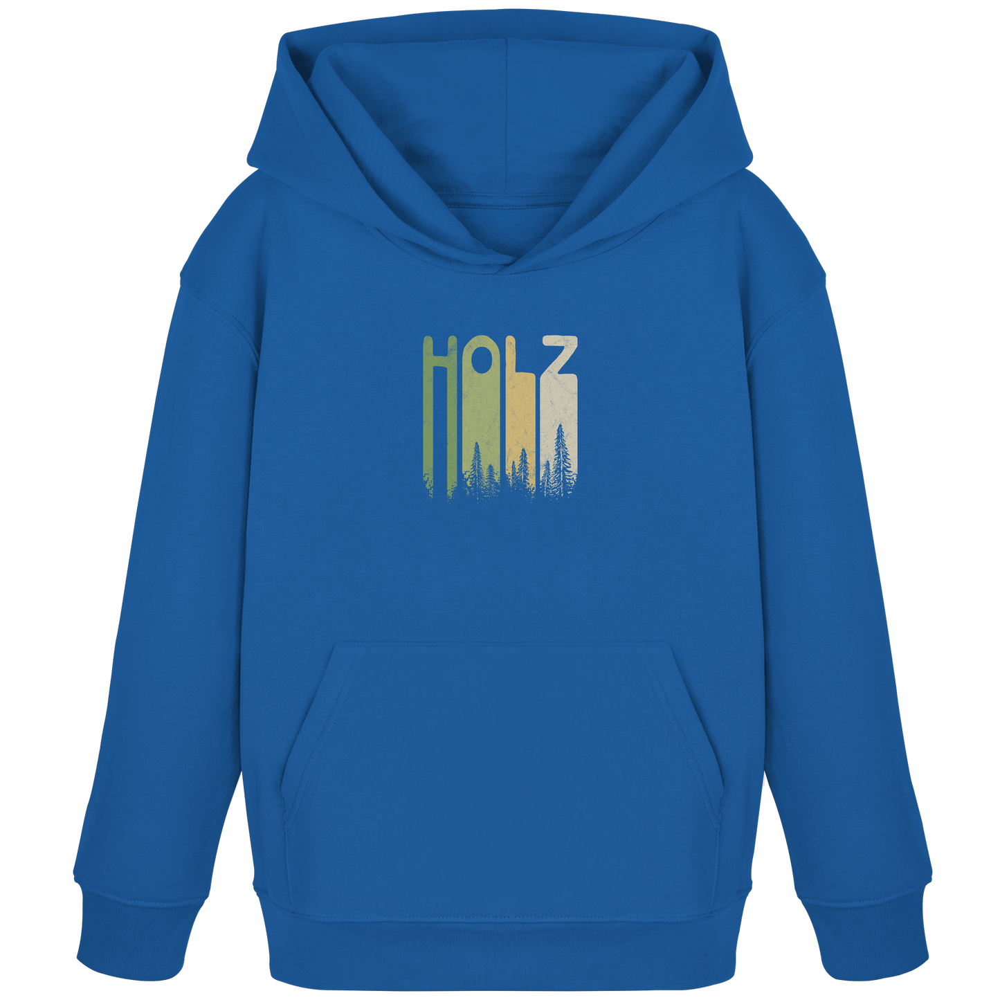 Holz Retro Wald Schriftzug - Kids Organic Hoodie