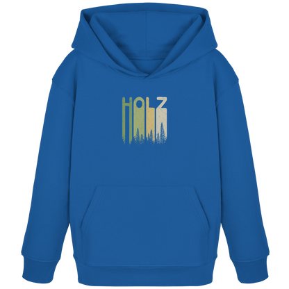 Holz Retro Wald Schriftzug - Kids Organic Hoodie