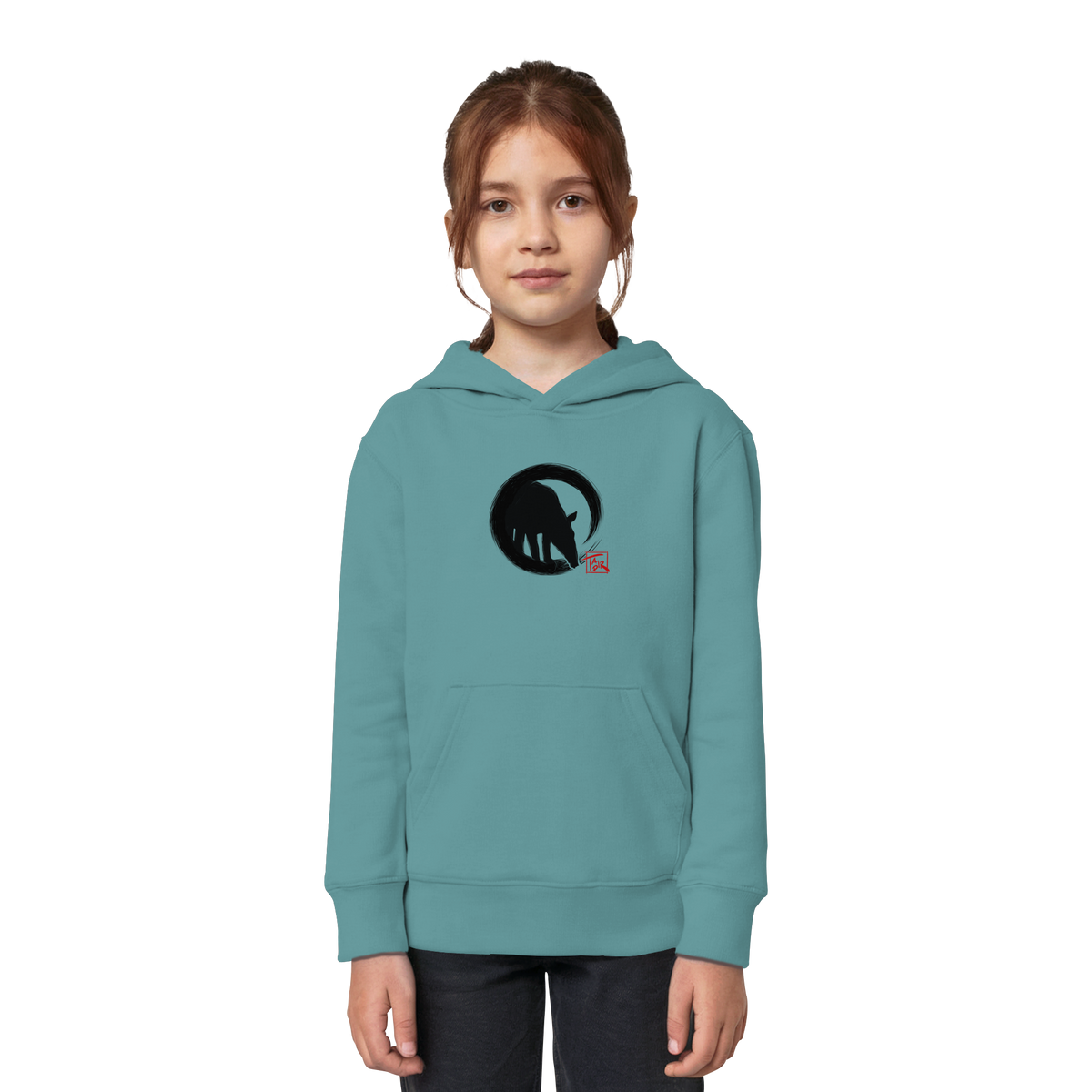 Zen Tapir im japanischen Enso Kreis - Kids Organic Hoodie