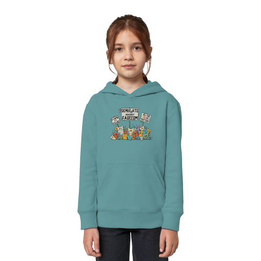 Demo-Katzen gegen Faschismus und für Vielfalt - Kids Organic Hoodie