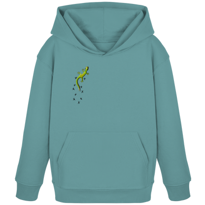 Kletternder Gecko mit Spuren - Kids Organic Hoodie