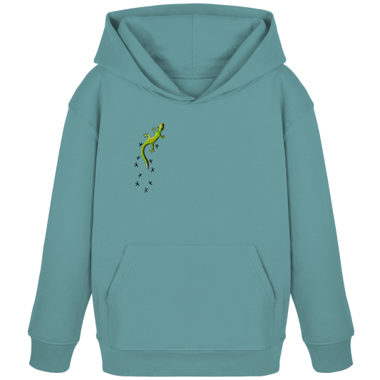 Kletternder Gecko mit Spuren - Kids Organic Hoodie