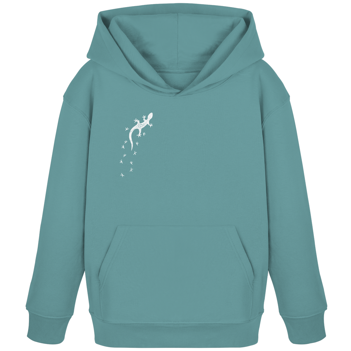 Gecko Eidechse Silhouette hell - Kids Organic Hoodie